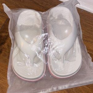 Chunky White Platform Flip Flops